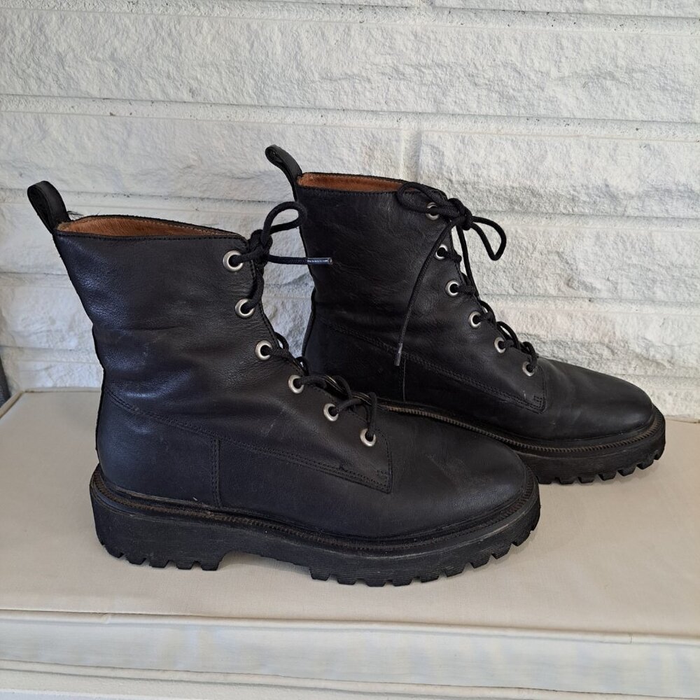 Madewell Black Lace Up Boots